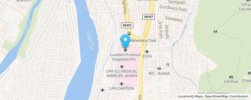 Map preview for Hospital Road, Butwal, Hospital Road, Butwal, Lumbini Province