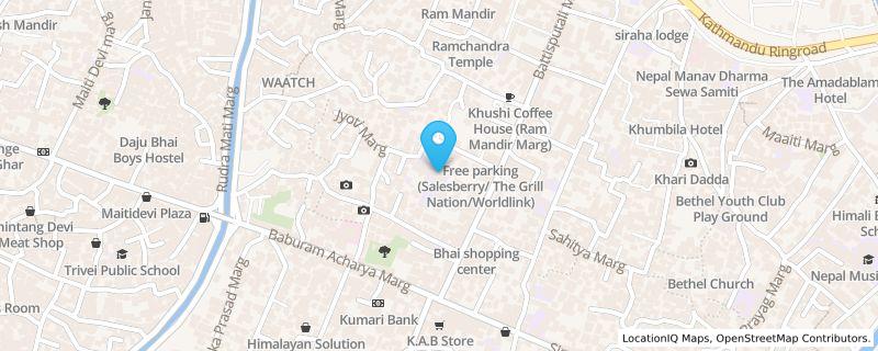 Map preview for Wisdom Tower, Trikuti Colony, Battisputali, Kathmandu 44600, Battisputali, Kathmandu, Bagmati Province