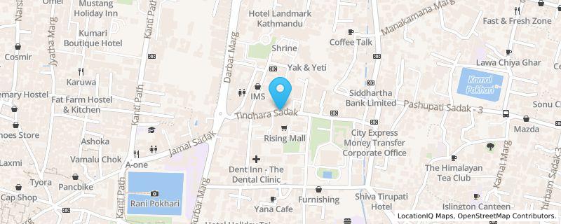 Map preview for Rising Mall, Teendhara Marg, Kathmandu, Rising Mall, Durbarmarg, Kathmandu, Bagmati Province