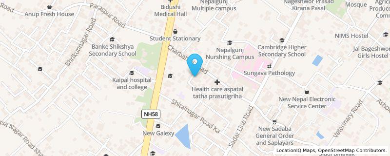Map preview for Nepalgunj, Banke, Birendra Chowk area, Nepalgunj, Lumbini Province