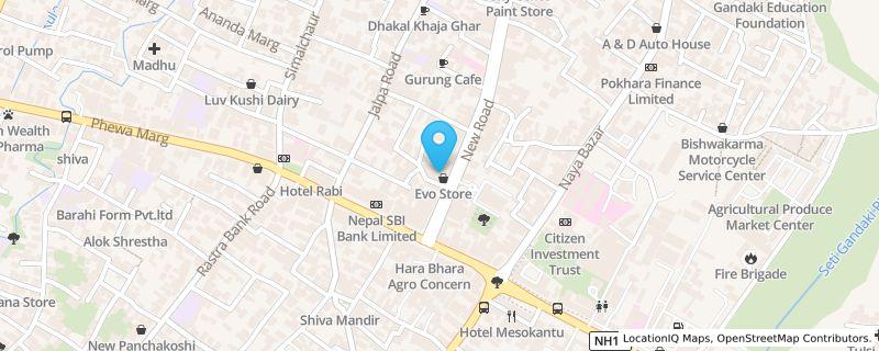Map preview for New Road, Pokhara, Kaski, MidTown Galleria, New Road, Pokhara Lekhnath, Pokhara, Gandaki Province