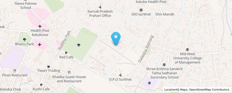 Map preview for Office of the Chief Minister and Council of Ministers, Birendranagar, Karnali Province